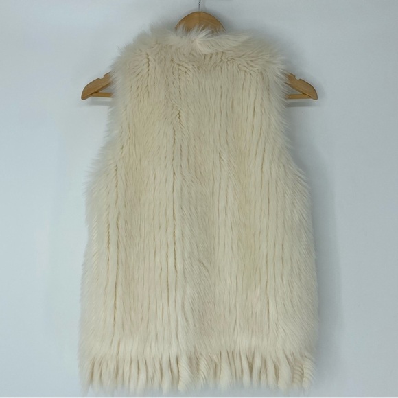 Ellison faux fur cream vest with fringe bottom wms sz small - Picture 13 of 15
